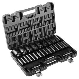 LOVMOR - 1 2 Drive Impact Socket Set 26 Piece Deep Metric Socket Set