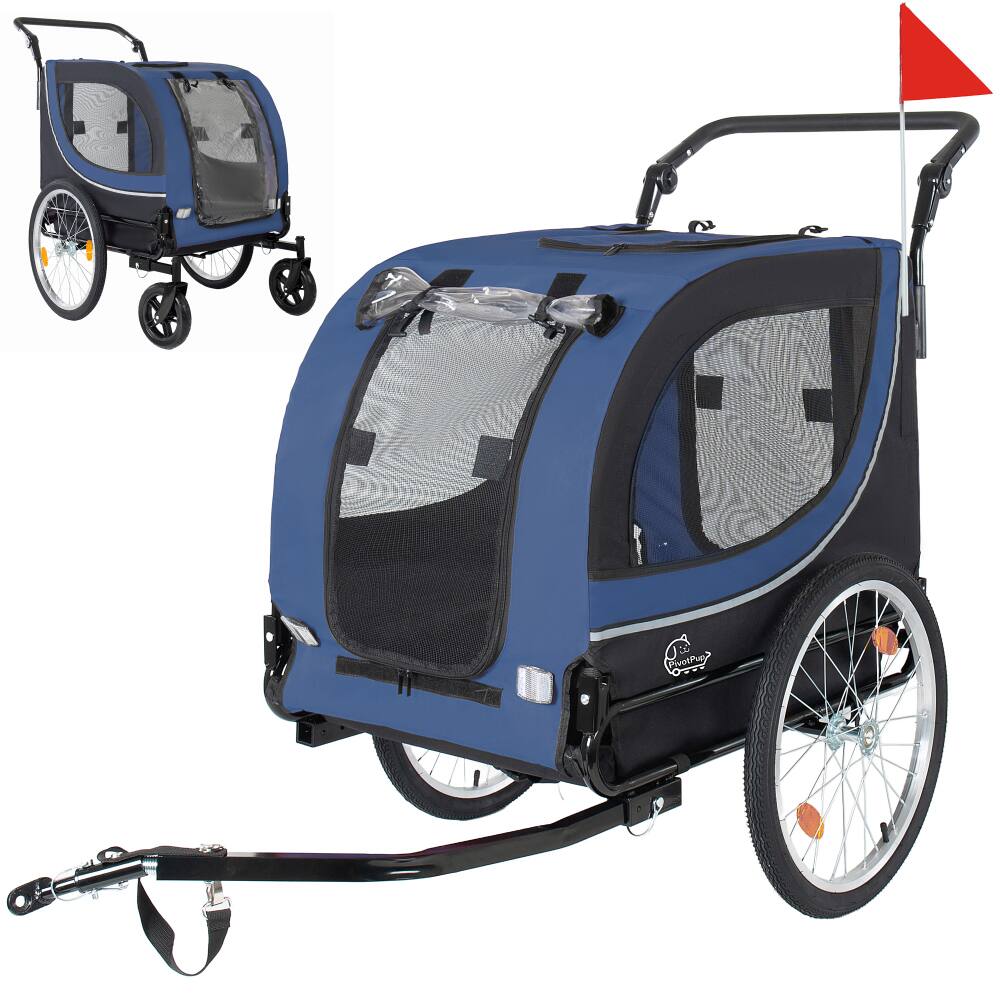 JUJABU - 2-in-1 Foldable Pet Carrier Cart for Dogs up to 100lbs with Breathable Mesh and PVC Rain Cover, Dark Blue price history on PriceWatchPro