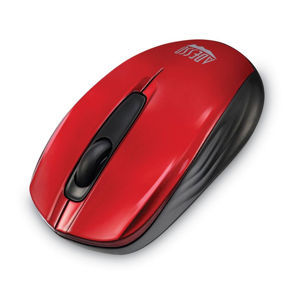 Left. Adesso - Adesso iMouse S50R 2.4GHz Wireless Mini Mouse - Optical - Wireless - Radio Frequency - 2.40 GHz - Red - USB - 1200 dpi - Red.