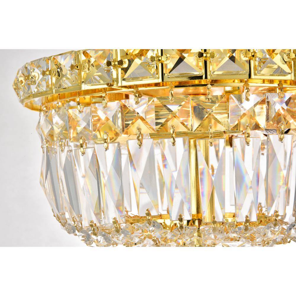 Back. Elegant Lighting - Tranquil 4 light Gold Flush Mount Clear Royal Cut Crystal - Gold.