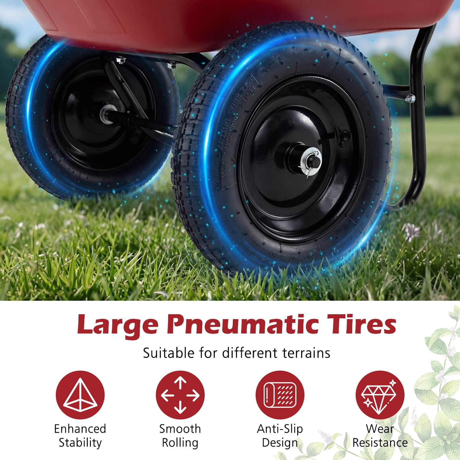 20800 o G17 PItO aE7 COA RoseeS 204 SAN Large Pneumatic Tires Suitable for different terrains Enhanced Stability Smooth Rolling Anti-Slip Design Wear Resistance