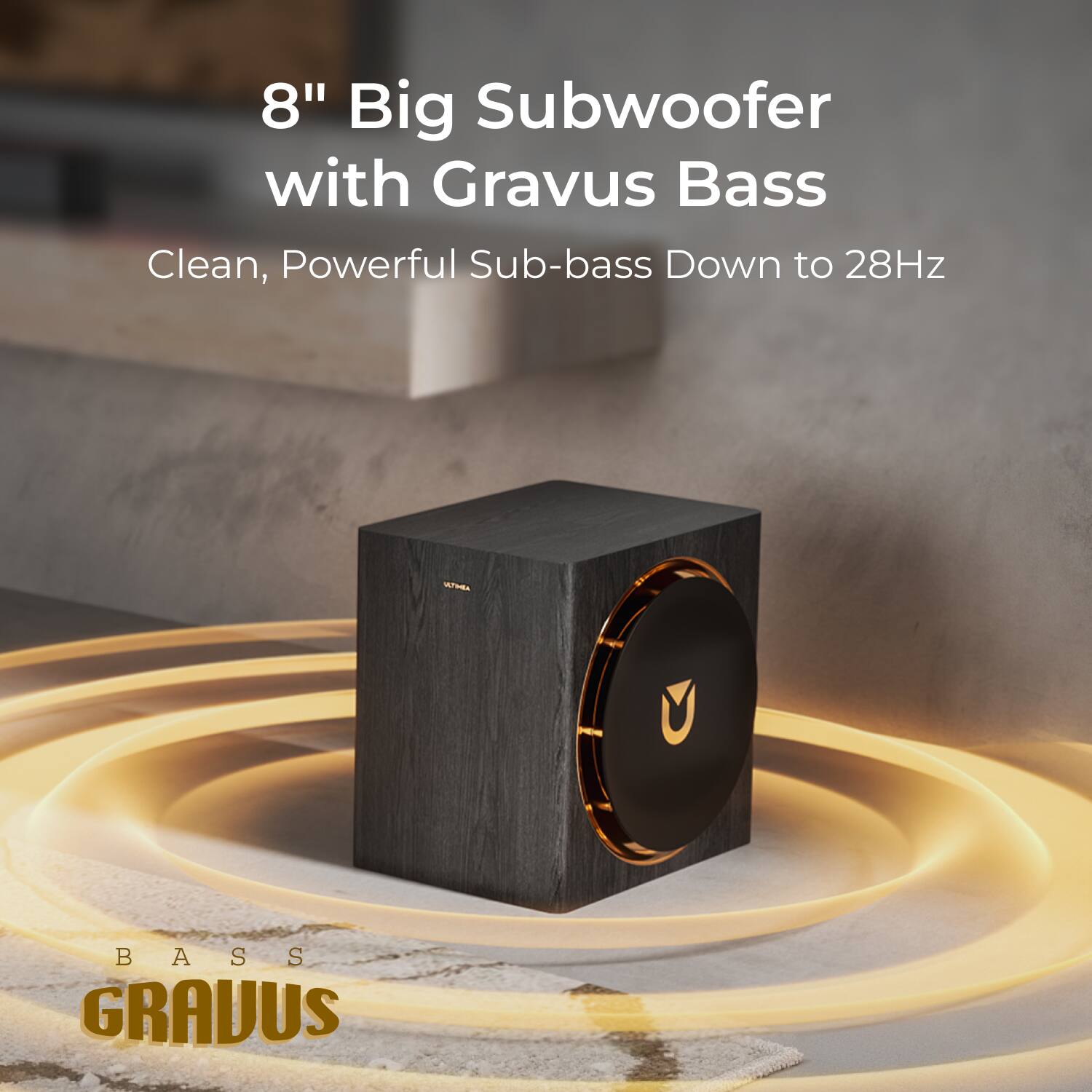 8" Big Subwoofer with Gravus Bass  
Clean, Powerful Sub-bass Down to 28Hz  

BASS GRAVUS