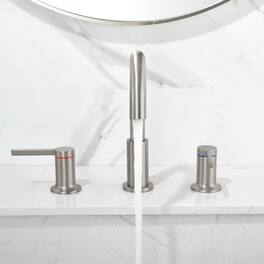 8 in Widespread Double Handle 1.2 GPM Bathroom Faucet with Quick Connect Hose and Water Supply Hose