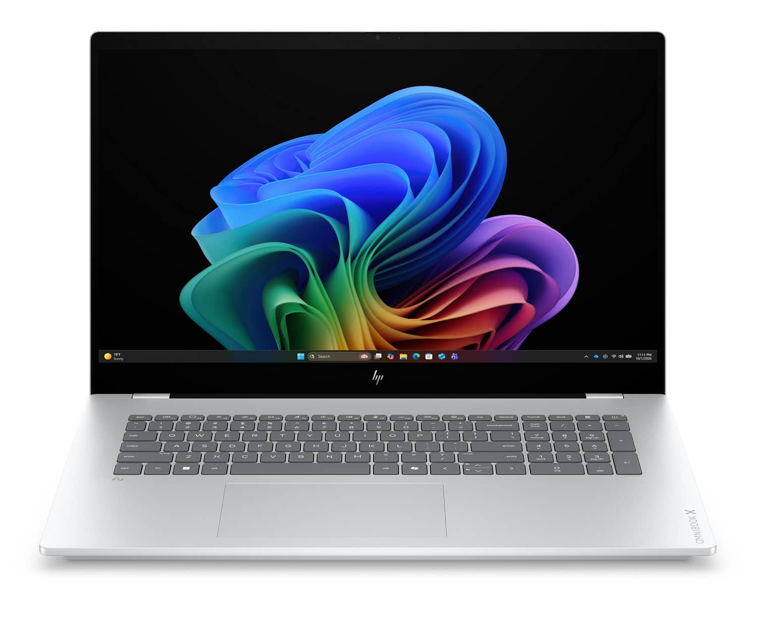 HP - OmniBook X Laptop Computer 17.3" FHD Touch Screen Intel Core Ultra 7 16 GB - Glacier silver aluminum