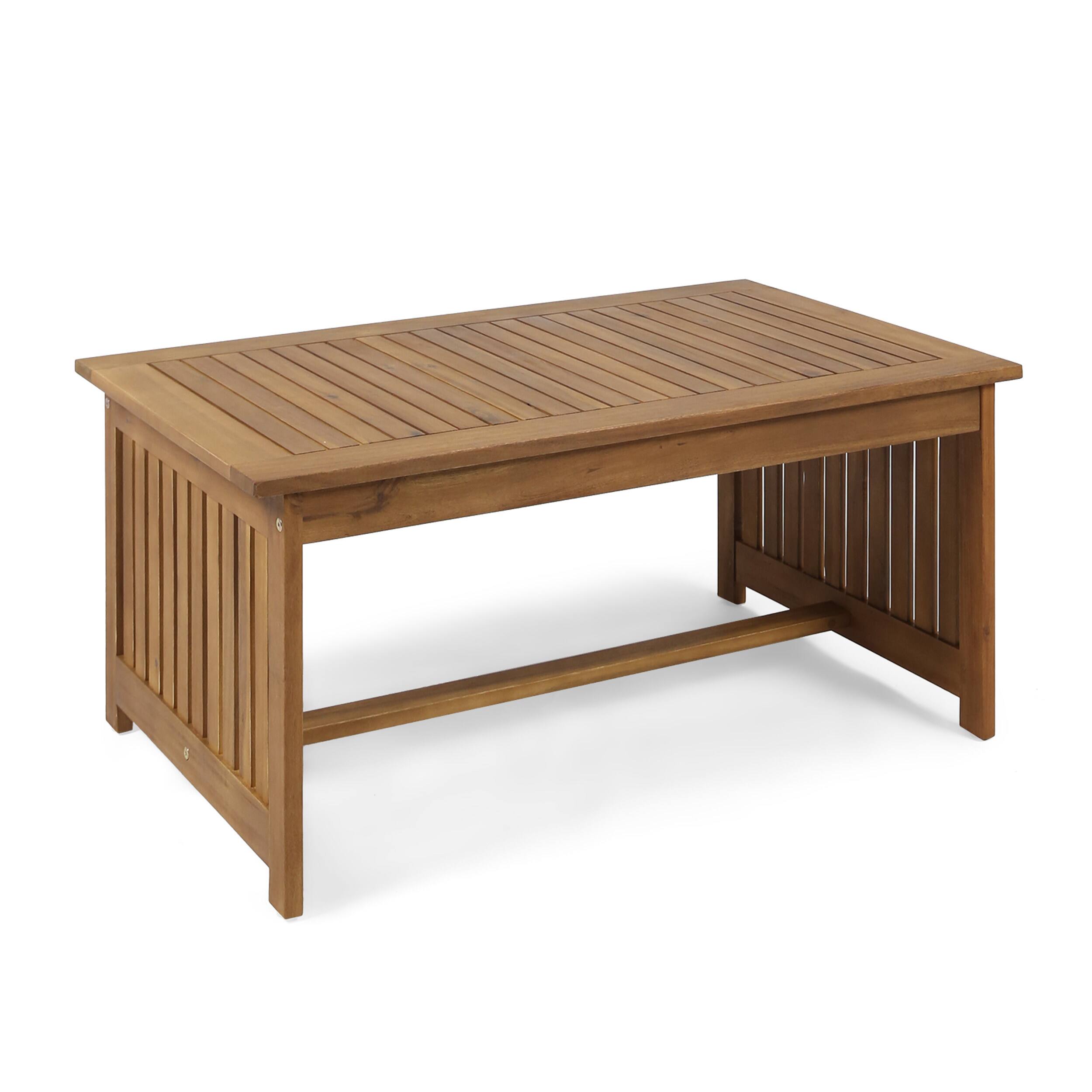 Left. Mondawe - Acacia Wood Outdoor Coffee Table - Brown.