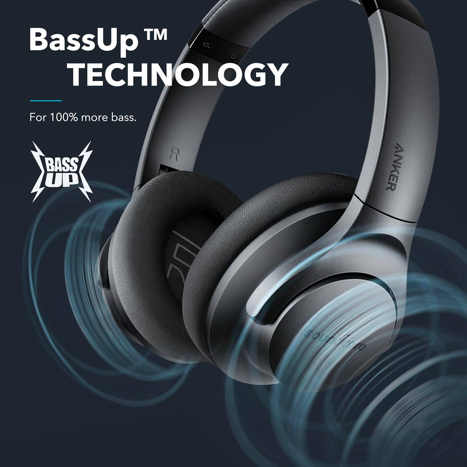 BassUp™ TECHNOLOGY  
For 100% more bass.  
BASS UP  
ANKER