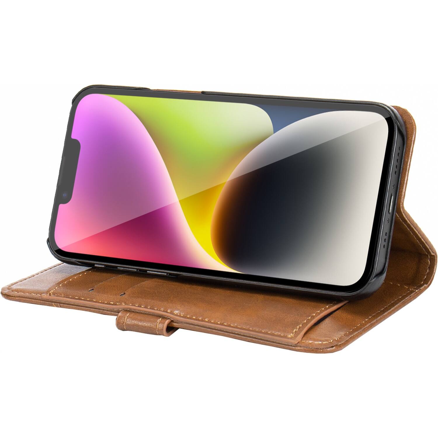 Alt View 15. SaharaCase - Folio Wallet Case for Apple iPhone 14 Plus - Brown.