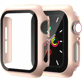 Entronix - Case Compatible with iWatch Series 11, 42mm - Hard Cover w/ Built-In Screen Protector - Rose Gold