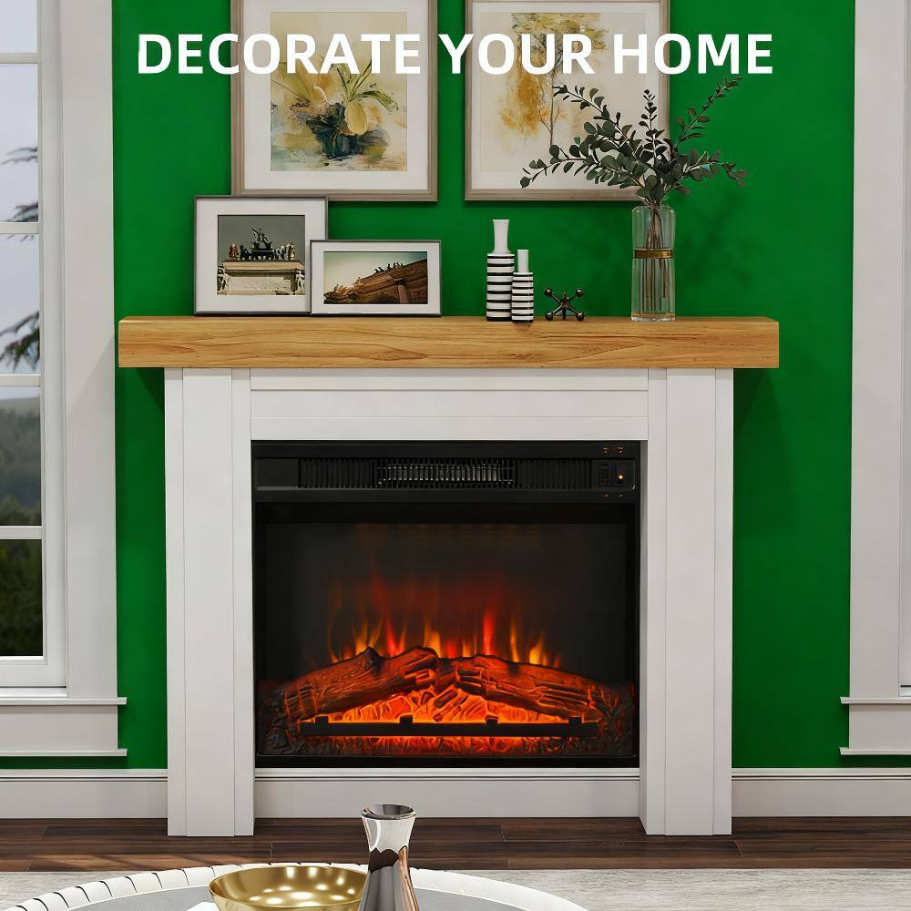 Left. TinyHomie - Freestanding Fireplace Surround with Leg for Electric Fireplaces.