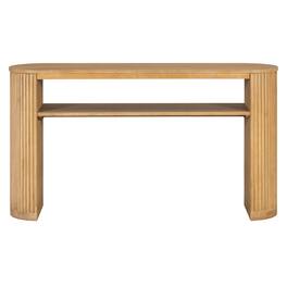 Forest'nSky - Console Table with Fluted Legs,Ash Veneer Top and Glaze Finish with Ash Veneer Top - Natural