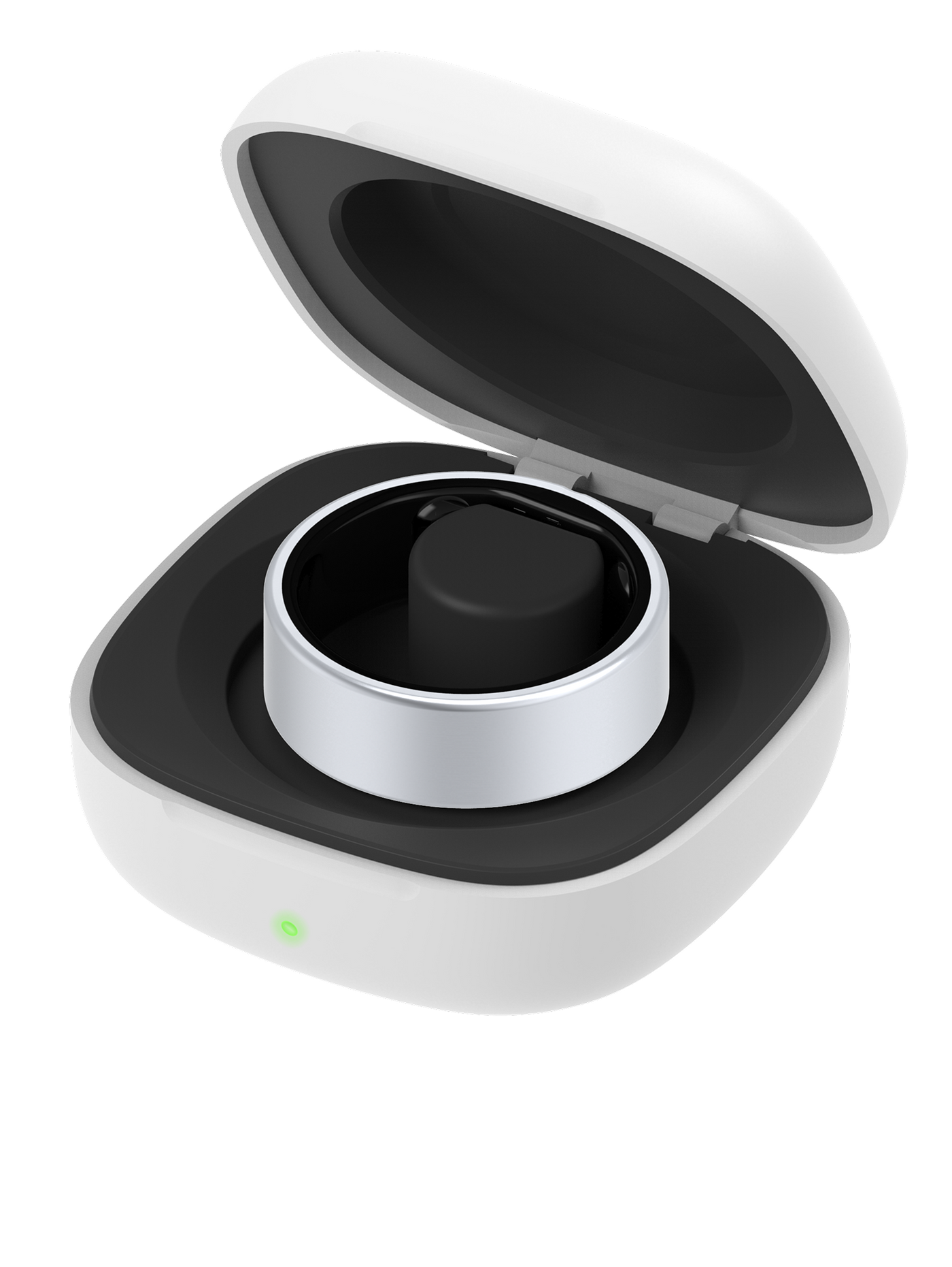 Left. QALO - QRNT Slim Smart Ring Size 6 - Silver.