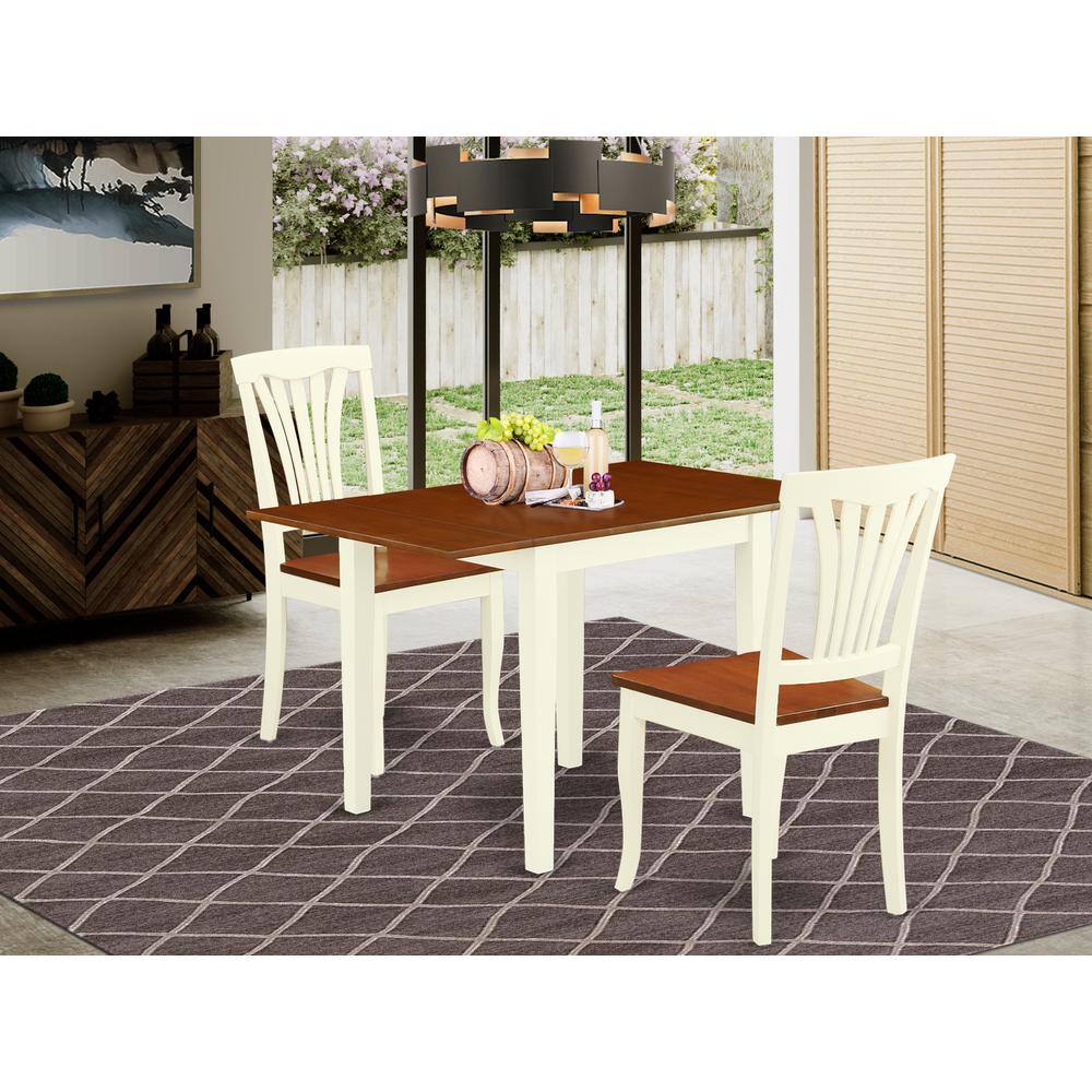 Angle. East West Furniture - Dining Room Set Buttermilk & Cherry - Brown.