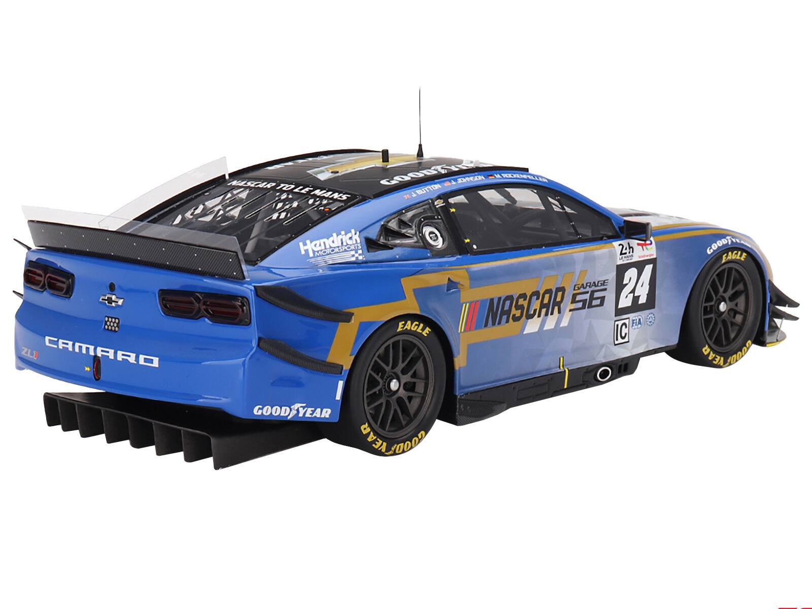 ZLI CAMARO  
MASCAR TO COOB7yY & ALYPICE M KOELIS  
LE MANS  
BUITTON T  
Handrick MOTORSPORTS  
2h  
ST GARAGE 24  
NASCAR 56  
FIA  
EAGLE  
GOOD YEAR  
POODLAEYD