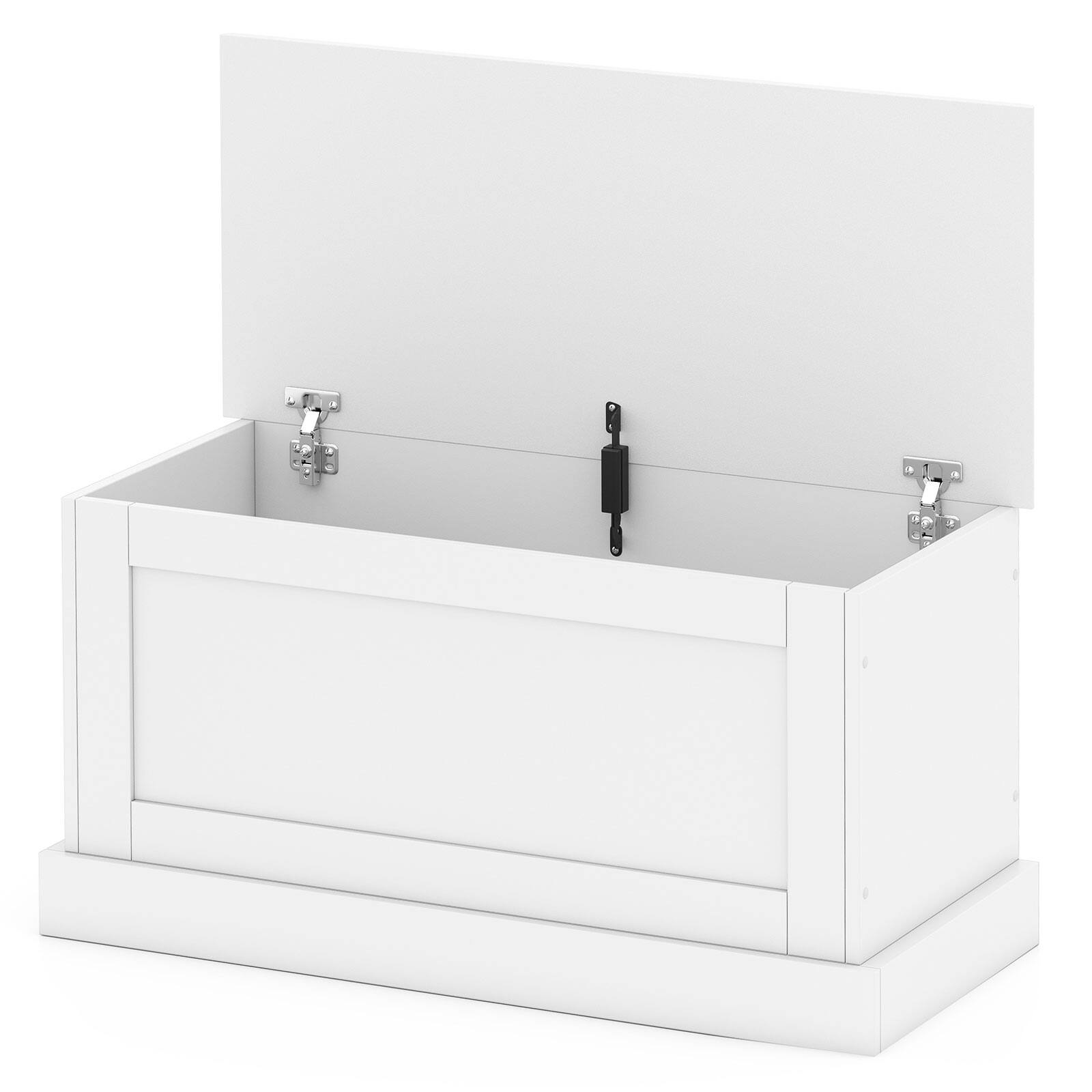 Alt View 8. Gymax - Gymax 35.5'' Storage Chest Lift Top Storage Box w/Safety Hydraulic Strut & Metal Hinges White - White.