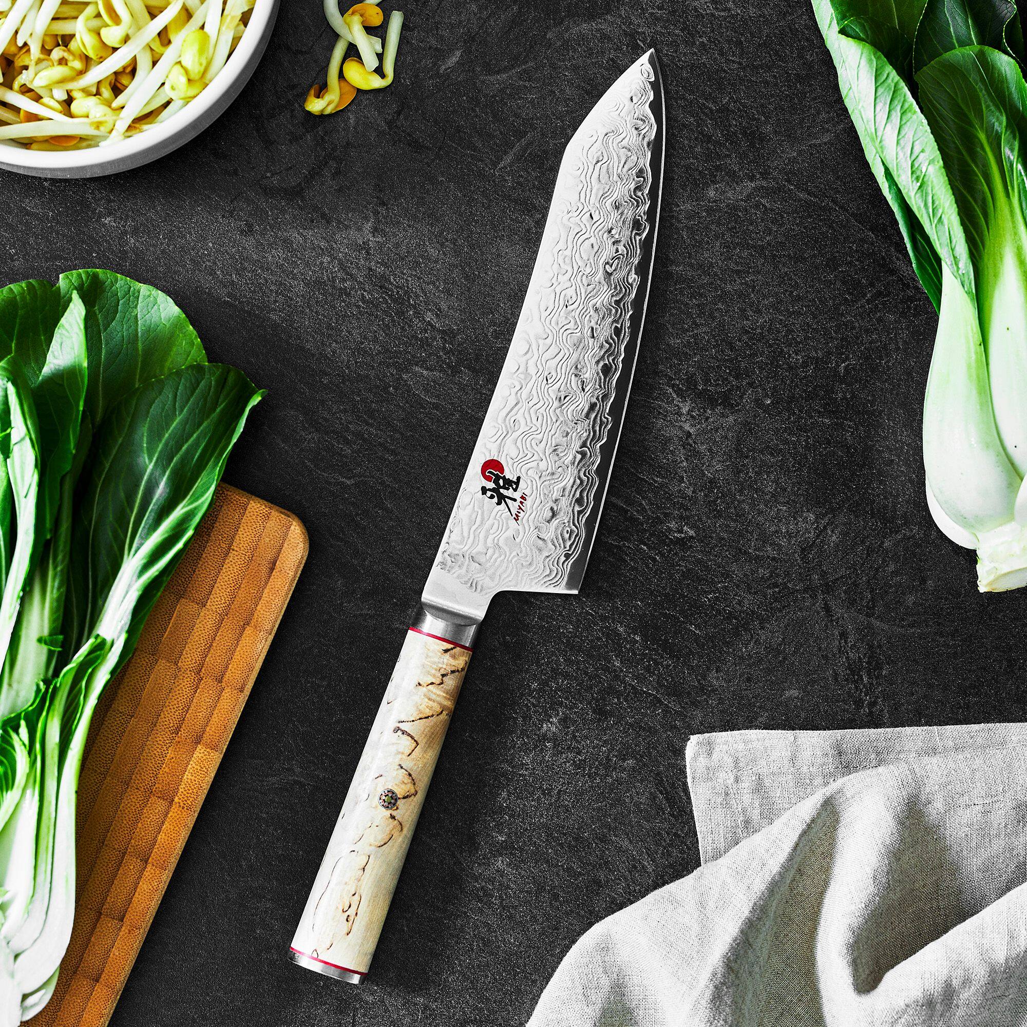 Alt View 2. Miyabi - Miyabi Birchwood SG2 7-inch Rocking Santoku Knife - Stainless Steel.