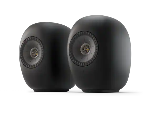Front. KEF - KEF LS LUXE Wireless HiFi Bookshelf Speakers Eclipse Black (Pair) - Eclipse Black.