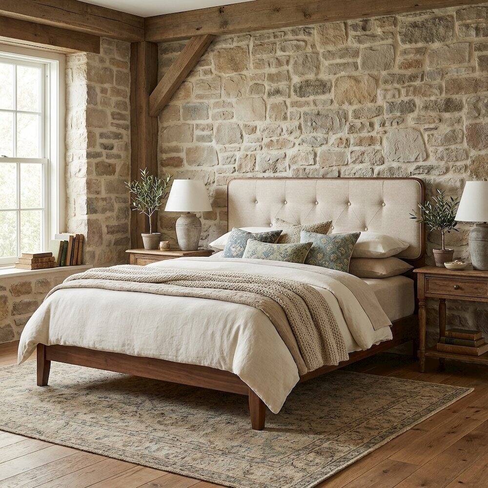 Angle. FurniFact - Tufted Gray Fabric Twin Headboard with Wooden Frame and Upholstered Design - Brown.