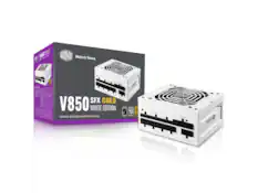 COOLER MASTER
Make It Yours.
V850 SFX GOLD
WHITE EDITION
Full-Modular 80 PLUS Gold Certified SFX Power Supply
Specifications:
- Input: 100-240V ~ 50/60Hz
- Output: 850W
- Efficiency: 80 PLUS Gold
- Dimensions: 125 x 100 x 63.5mm
- Weight: 1.2kg
- Cooling: 120mm Fan
- Modular Cables: Yes
- Protection: Overcurrent, Overvoltage, Short Circuit, Overheat Protection
10 Year Warranty
MADE IN TAIWAN