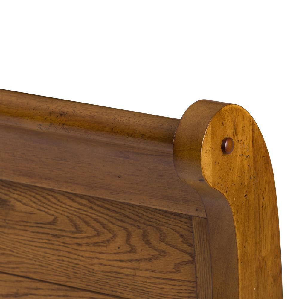 Alt View 1. Liberty Furniture Industries - Grandpas Cabin King Sleigh Bed in Aged Oak - Brown.