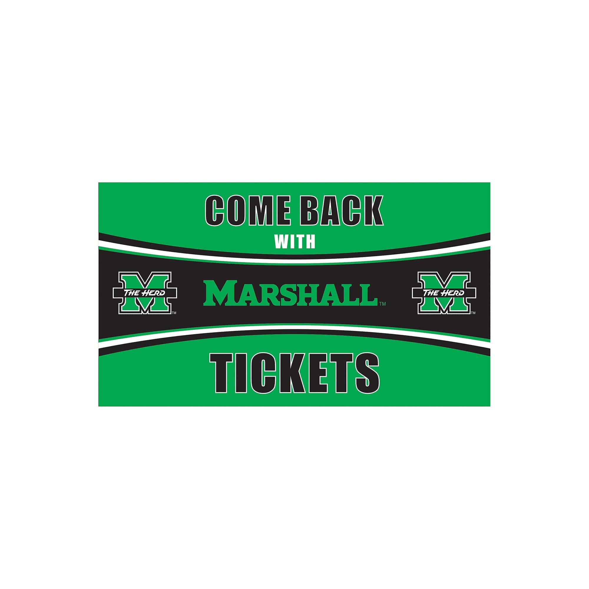 Evergreen Enterprises - Marshall Thundering Herd 16" x 28" Come Back with Tickets Indoor/Outdoor Mat - Multicolor