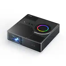 Front. NexiGo - NexiGo Nova Mini Laser Projector, 1080p FHD, Google TV w/Netflix, 1200 Lumens, 3D, Dolby Audio, 150" Display, Portable - Black.