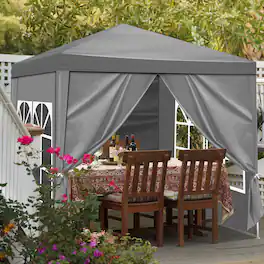 Winado - Outdoor Party Tent, Patio Canopy Tent Gazebo with Removable Sidewalls Event Tent for Cater Events Wedding - Gray