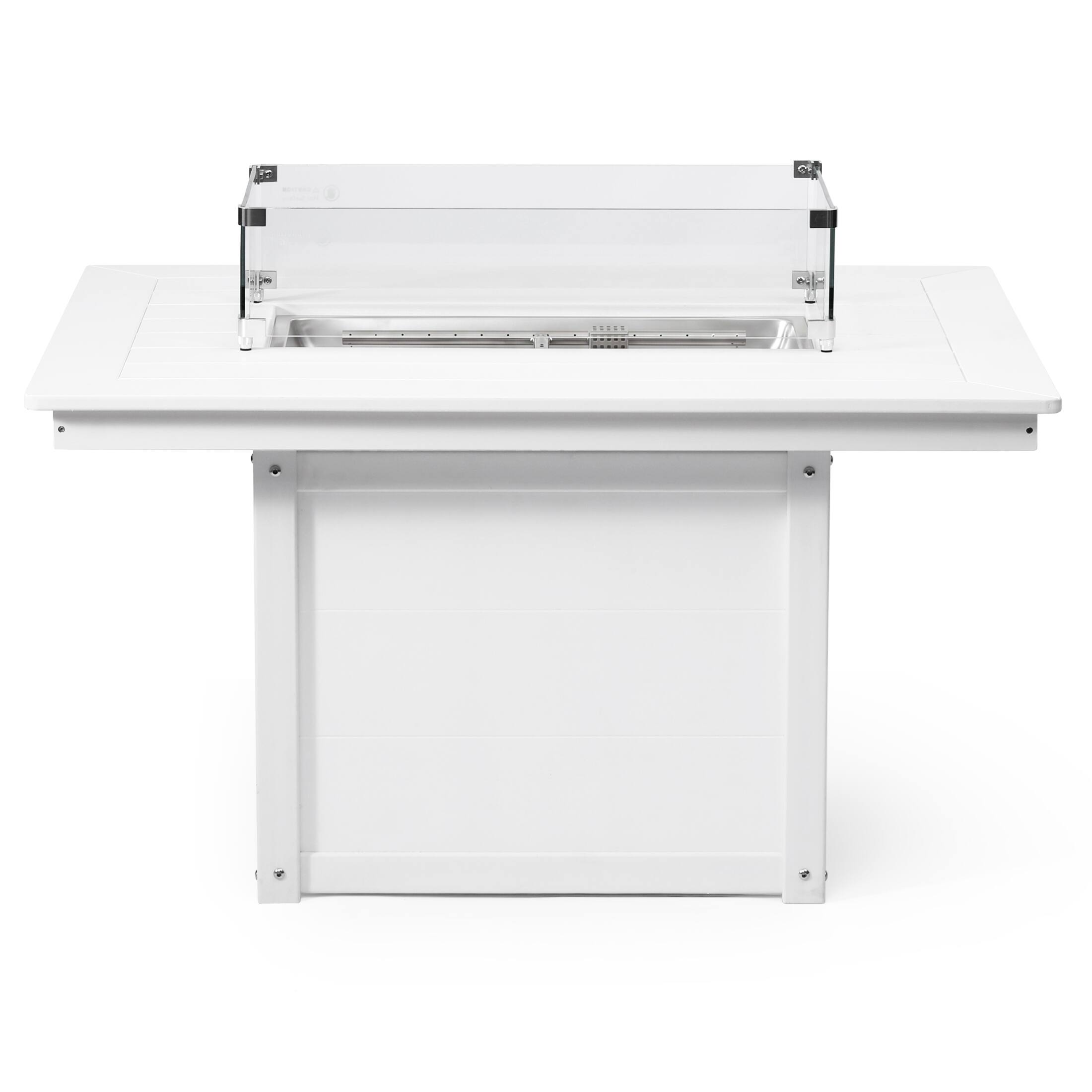 Back. WestinTrends - WestinTrends Helios 46" Modern Outdoor 55,000 BTU Patio Gas Propane Rectangle Deck Fire Pit Table - White.
