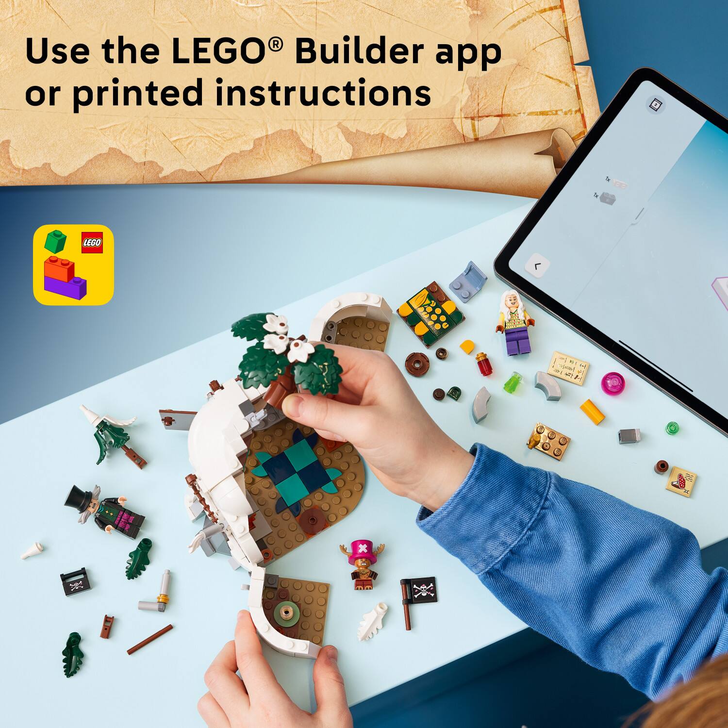 Use the LEGO® Builder app or printed instructions