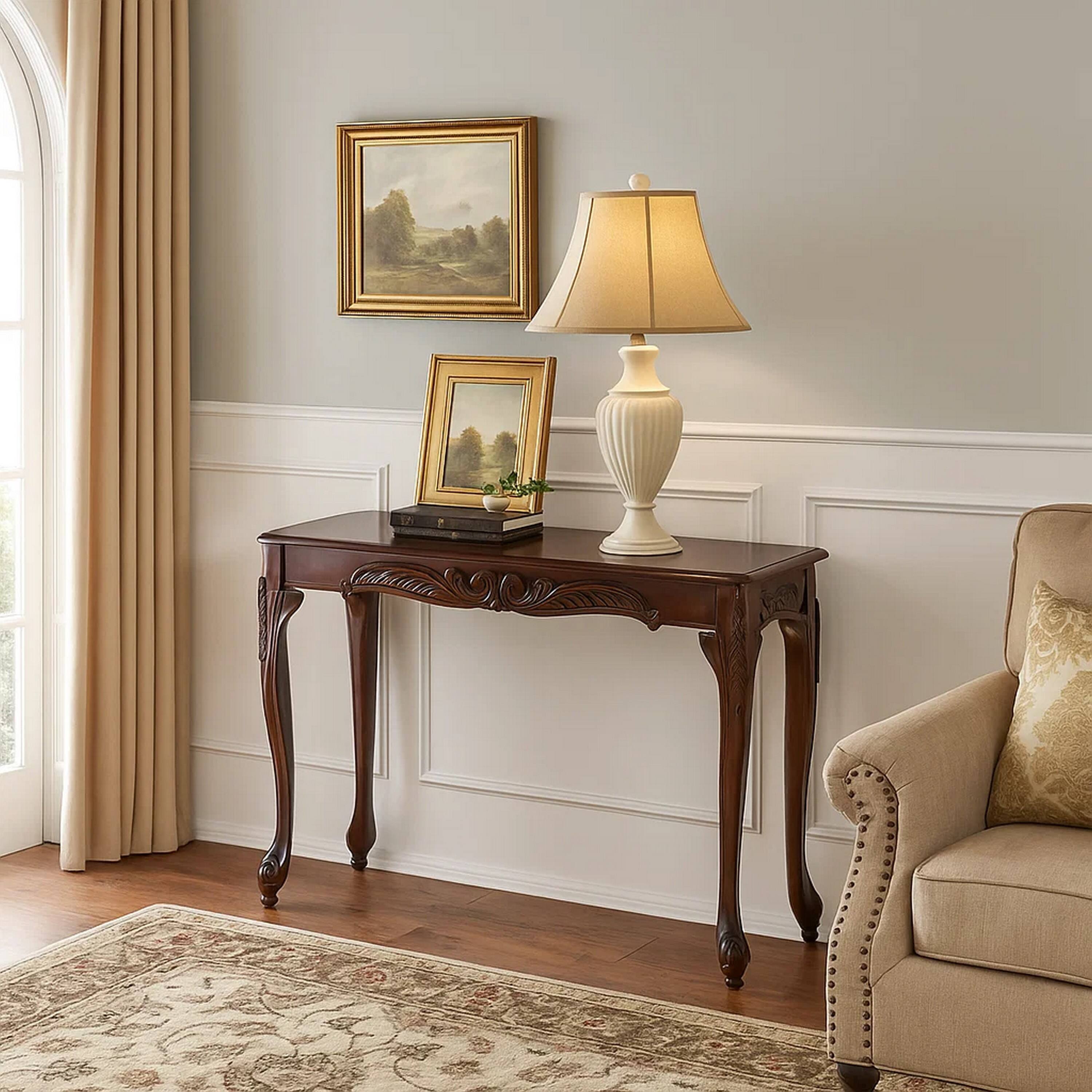 Alt View 5. Manhattan Lane - Cheshire Traditional  Sofa Table - Cherry.