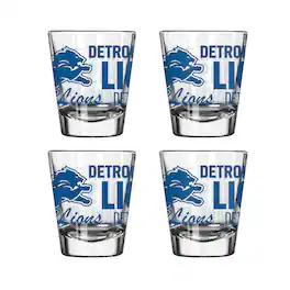 Logo Brands - Detroit Lions 4-Pack 2oz. Shot Glass Set - Multicolor