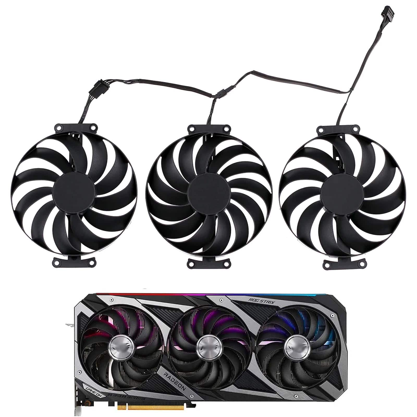 Dazzling Pops - T129215SU Cooling Fan Replacement for ASUS ROG Strix GeForce RTX 3060 Ti 3070 3080 3090 Ti Graphics Video