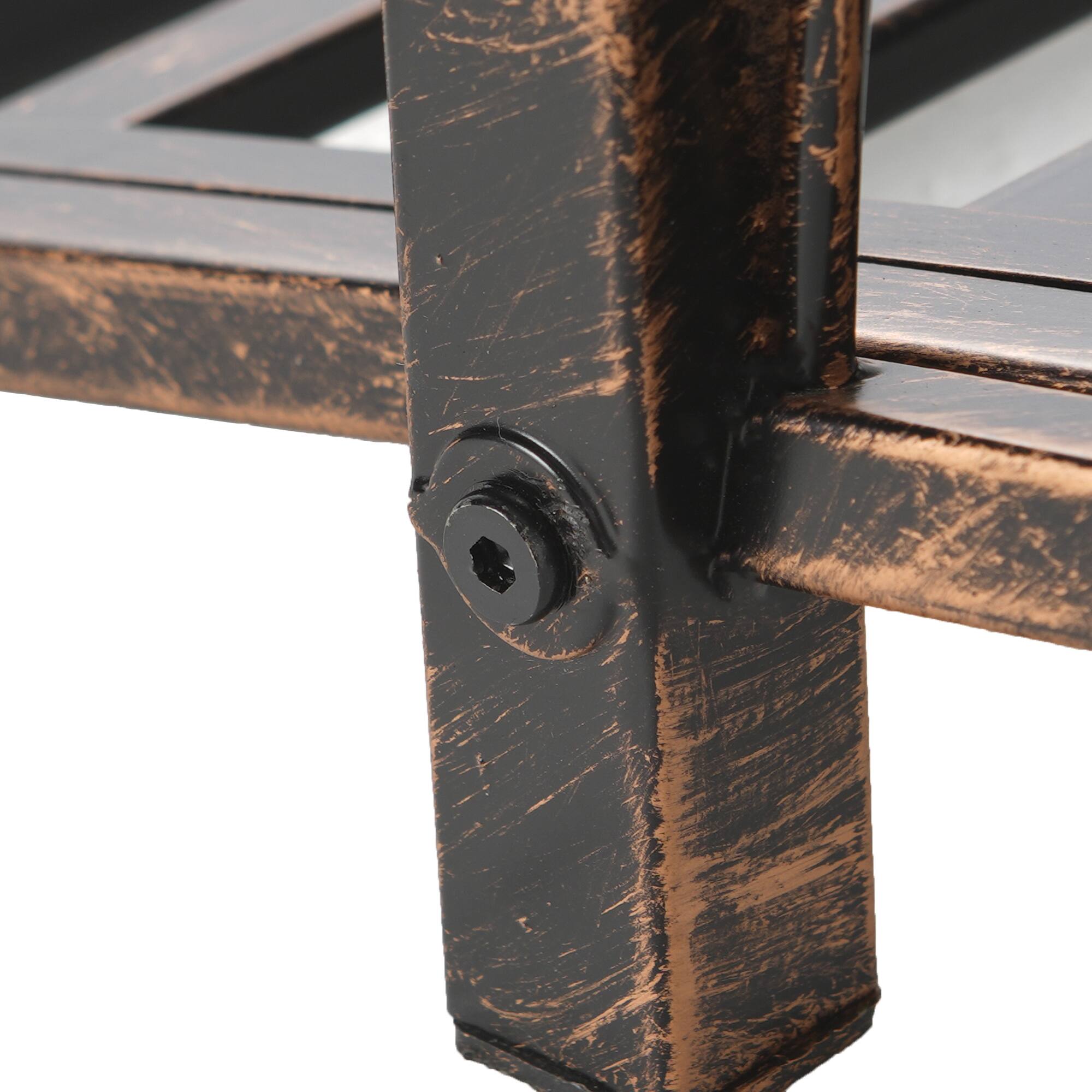 Alt View 7. Outsunny - 3.3' Metal Arch Zen Garden Bridge with Safety Siderails, Decorative Footbridge - Bronze.