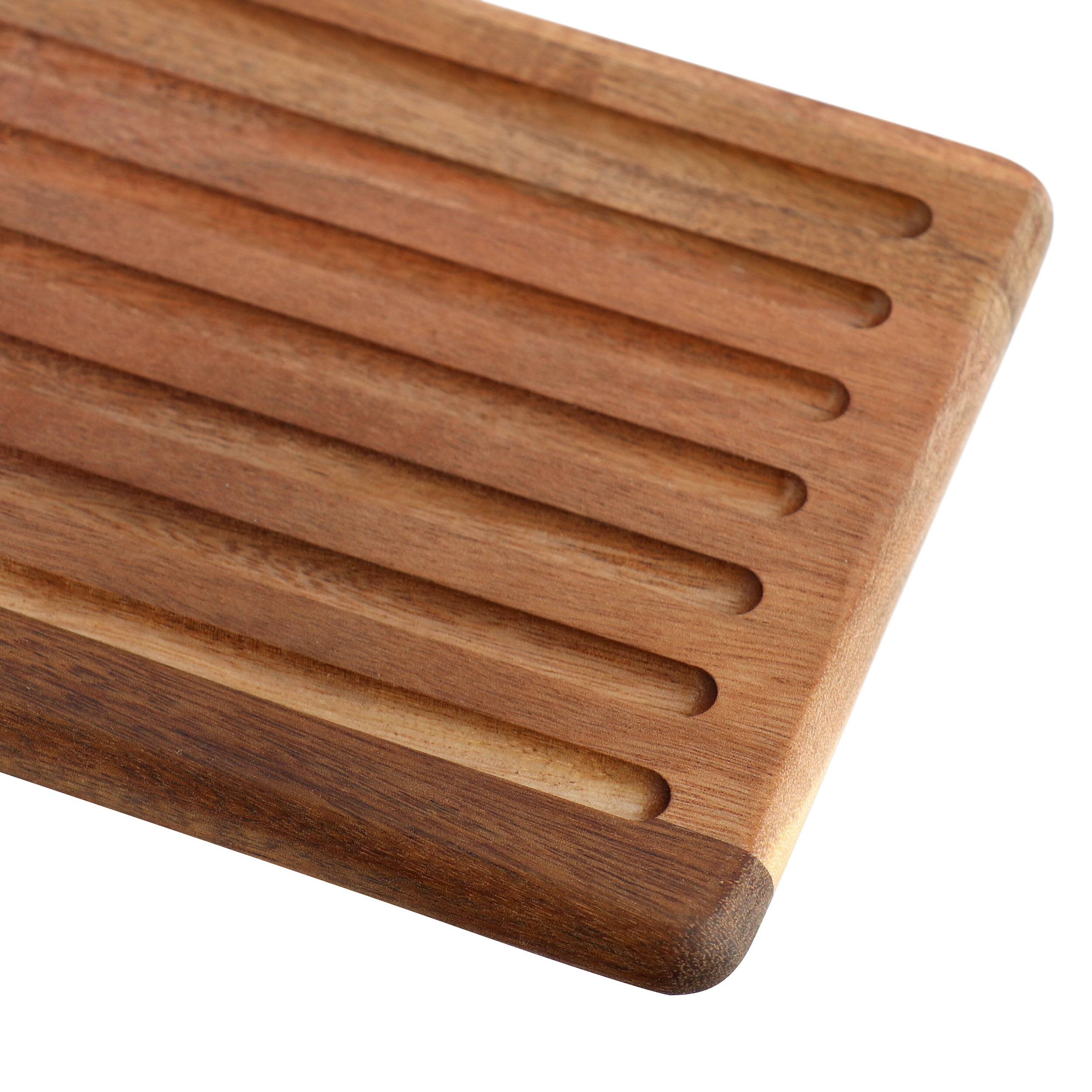 Alt View 4. Gibson - Gibson Elite 2 Piece Acacia Wood Serving Board and Bread Knife Set in Brown - Brown.