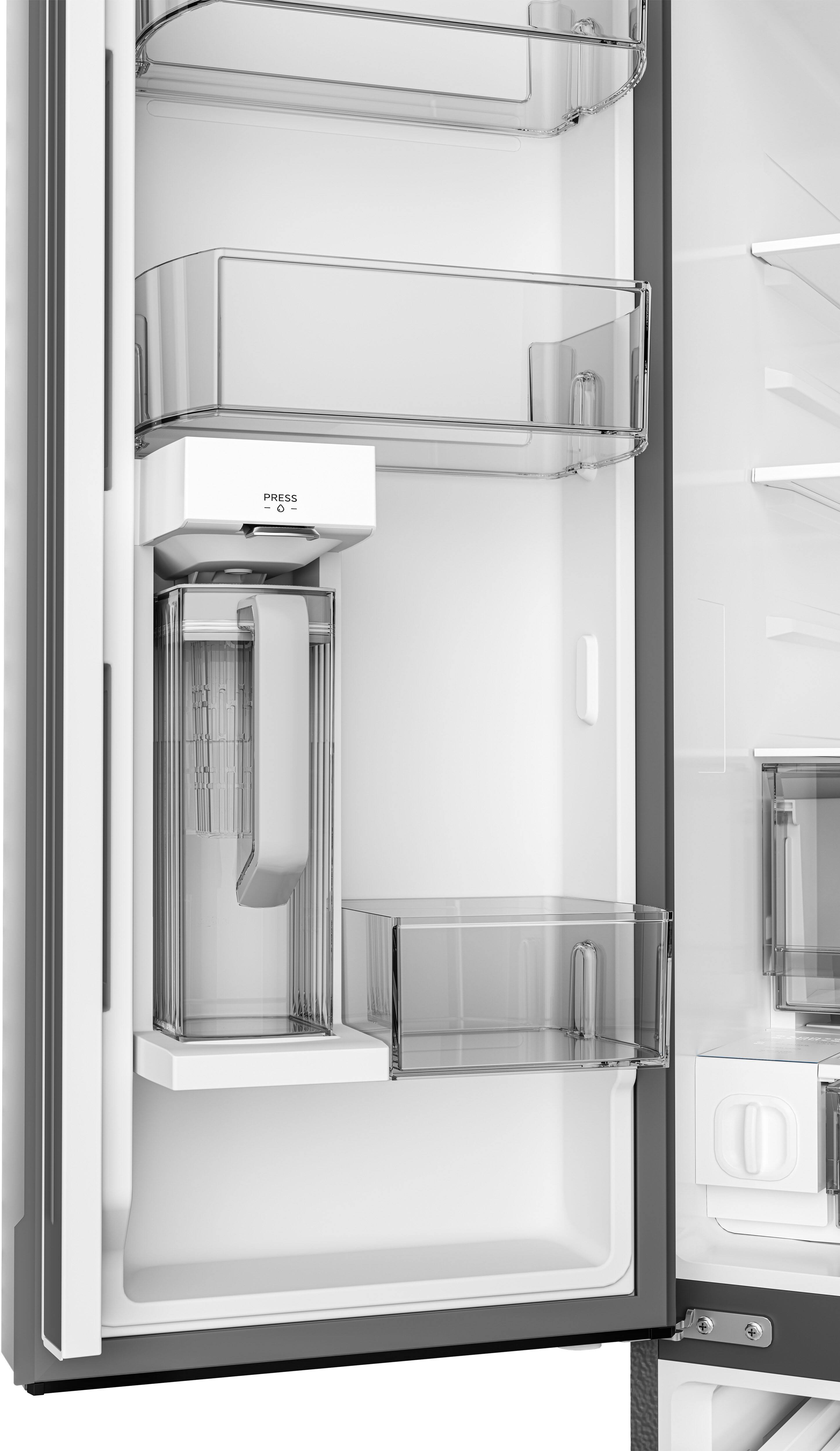 Alt View 3. Midea - 33 in. Wide Counter-Depth PLUS  23 Cu. Ft. French Door Refrigerator + Water2Ways - Stainless Steel.