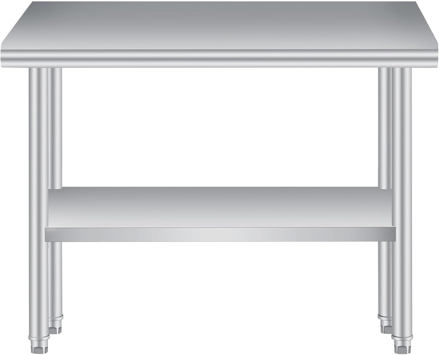 Front. Acekool - 30"x60" Stainless Steel Work Table with Adjustable Undershelf & Rounded Corners, Heavy Duty Commercial Prep,No wheels - Silver.