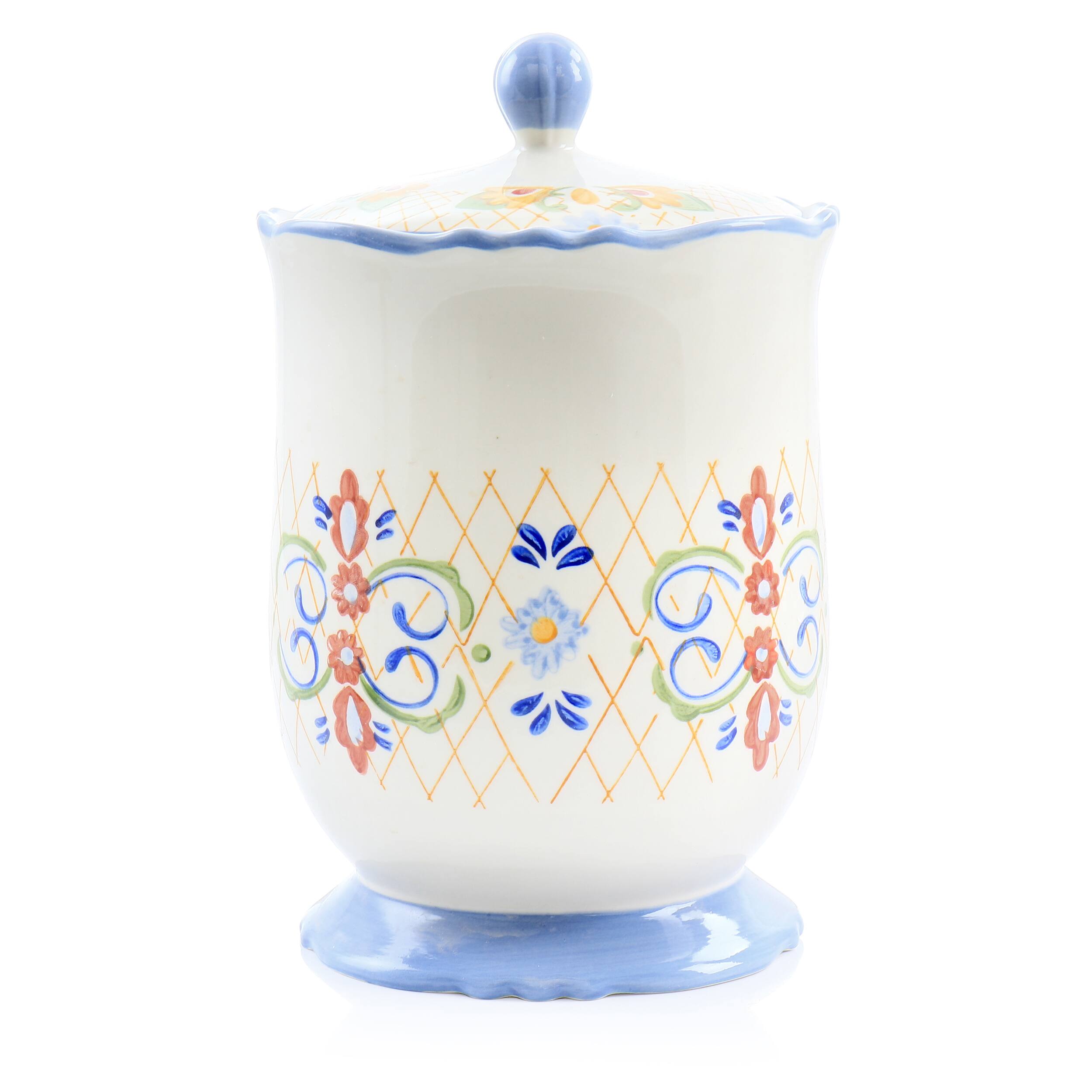 Alt View 9. Gibson - Laurie Gates California Designs Tierra 2.7 Quarts Hand Painted Stoneware Canister with Lid - Multi-color.