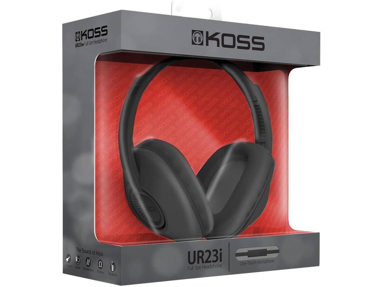KOSS UR23i Full Size Headphone  
The Sound of Koss  
One-Touch Microphone