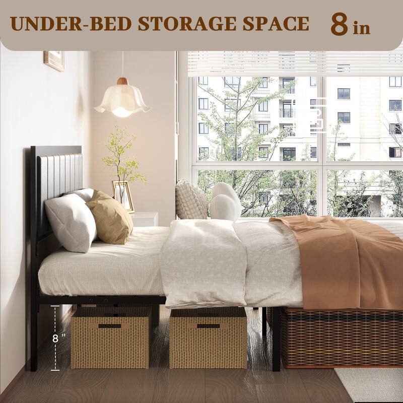 UNDER-BED STORAGE SPACE  
8 in