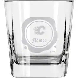 Logo Brands - Calgary Flames 14oz. Frost Stamp Old Fashioned Glass - Multicolor