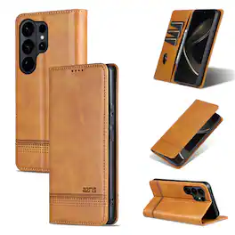 UUCOVER - Wallet Case for Samsung Galaxy S26 Ultra,PU Leather Wallet Folio Case with Card Slots Shockproof Kickstand Cover - Yellow