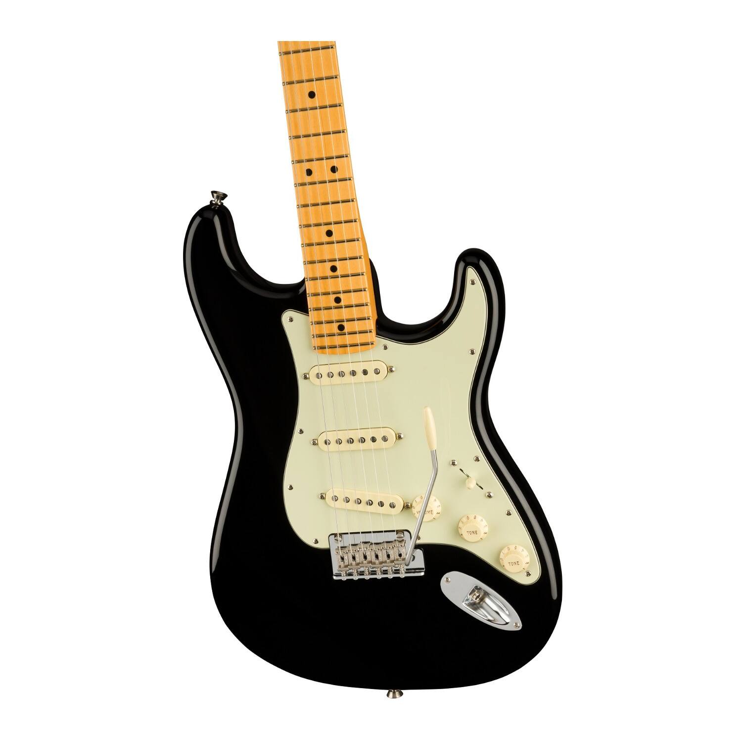 Angle. Fender - Fender American Professional II Stratocaster 6-String Electric Guitar (Black).