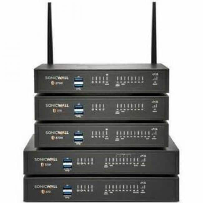 SonicWall - TZ370 Network Security/Firewall Appliance - Intrusion Prevention - 8 Port - 1000Base-T - Gigabit Ethernet - 3 - Black