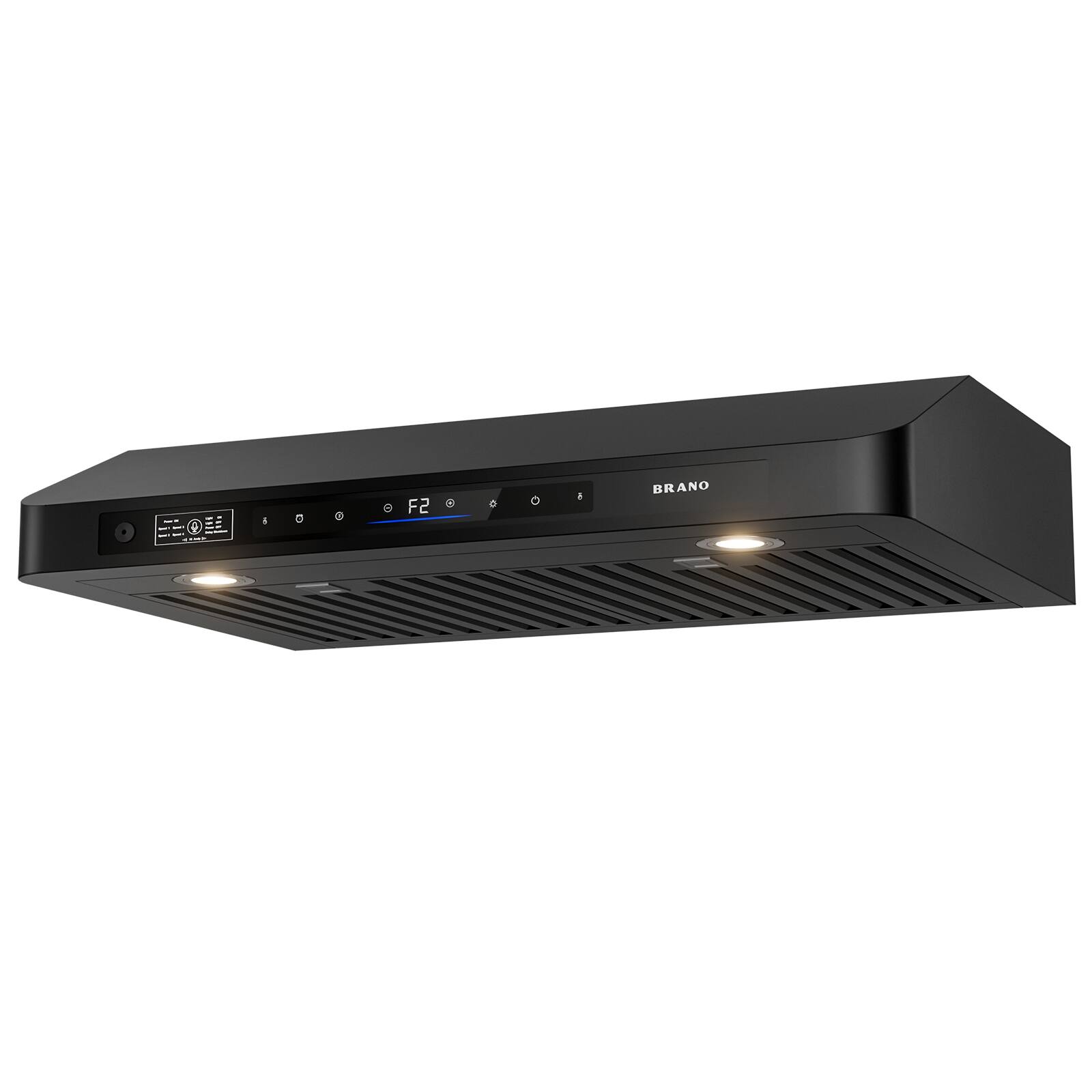 Front. Lycvki - 30 Inch Under Cabinet Range Hood 900 CFM Voice Gesture Touch Control 4 Speed Black - Black.