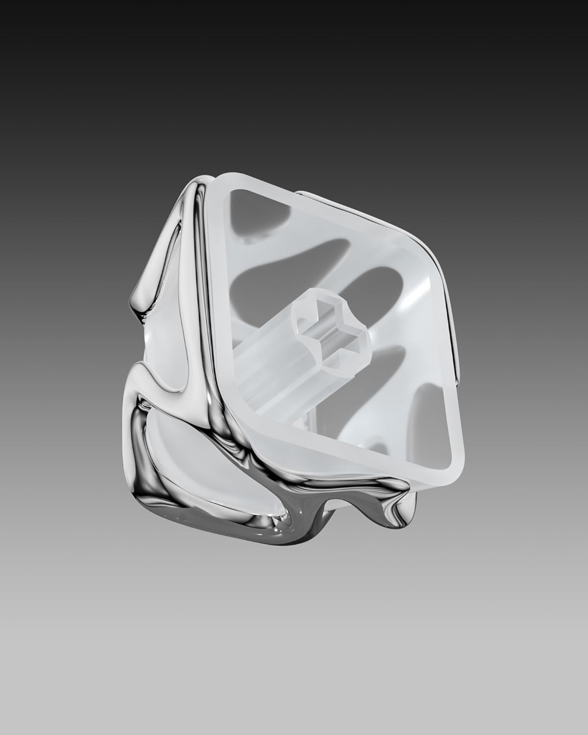 Back. Womier - 1U Metal Translucent Keycaps for Mechanical Keyboard,Transparent Keyboard caps Shine Through,only 1pcs - Silver.