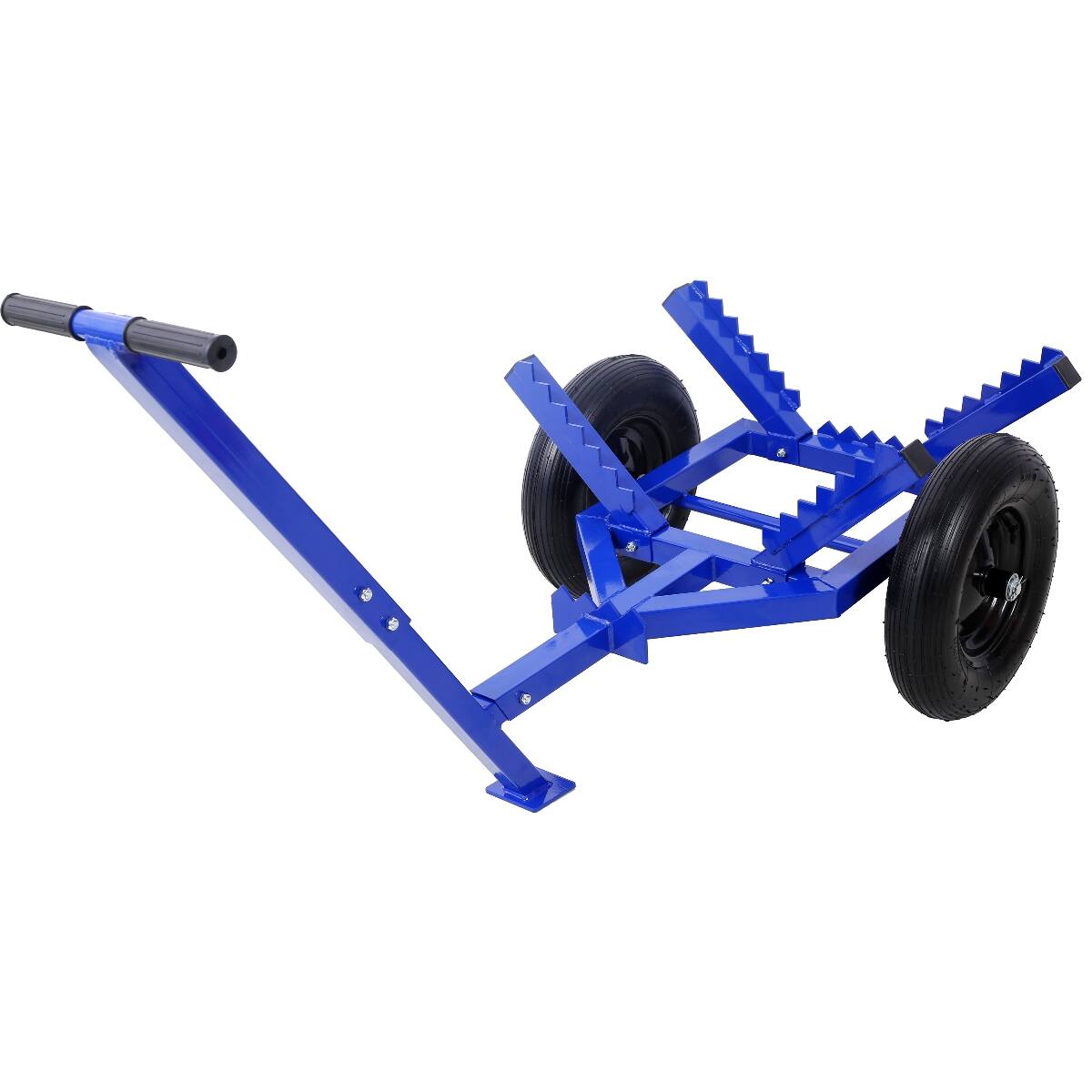 Angle. Ropilly - Ropilly Log Dolly with Load Binder, 440 lb Capacity Log Cart with 16 Inch Air Tires and Choker Chain - Blue.