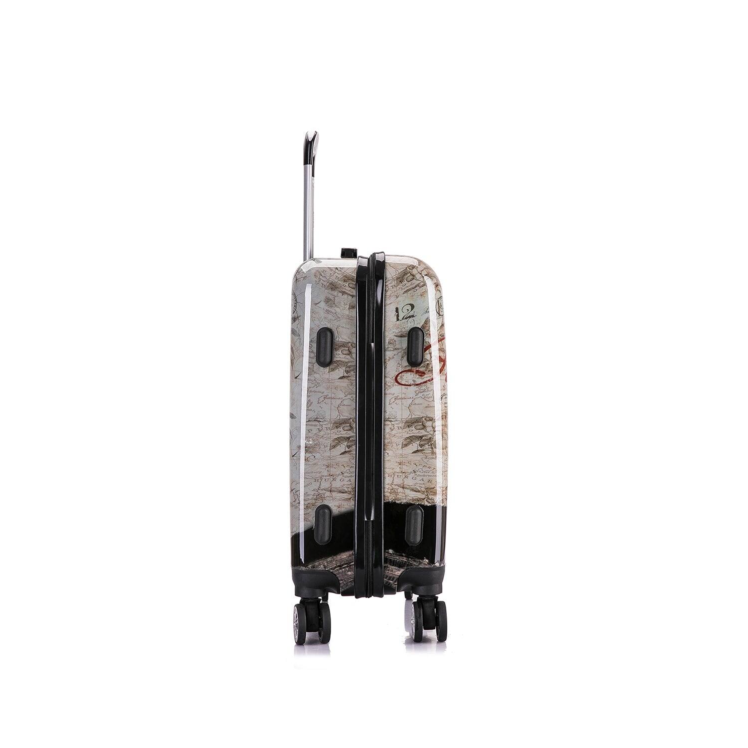 Alt View 3. InUSA - Paris Prints Lightweight Hardside Spinner Luggage 20" Carry-on - PARIS.