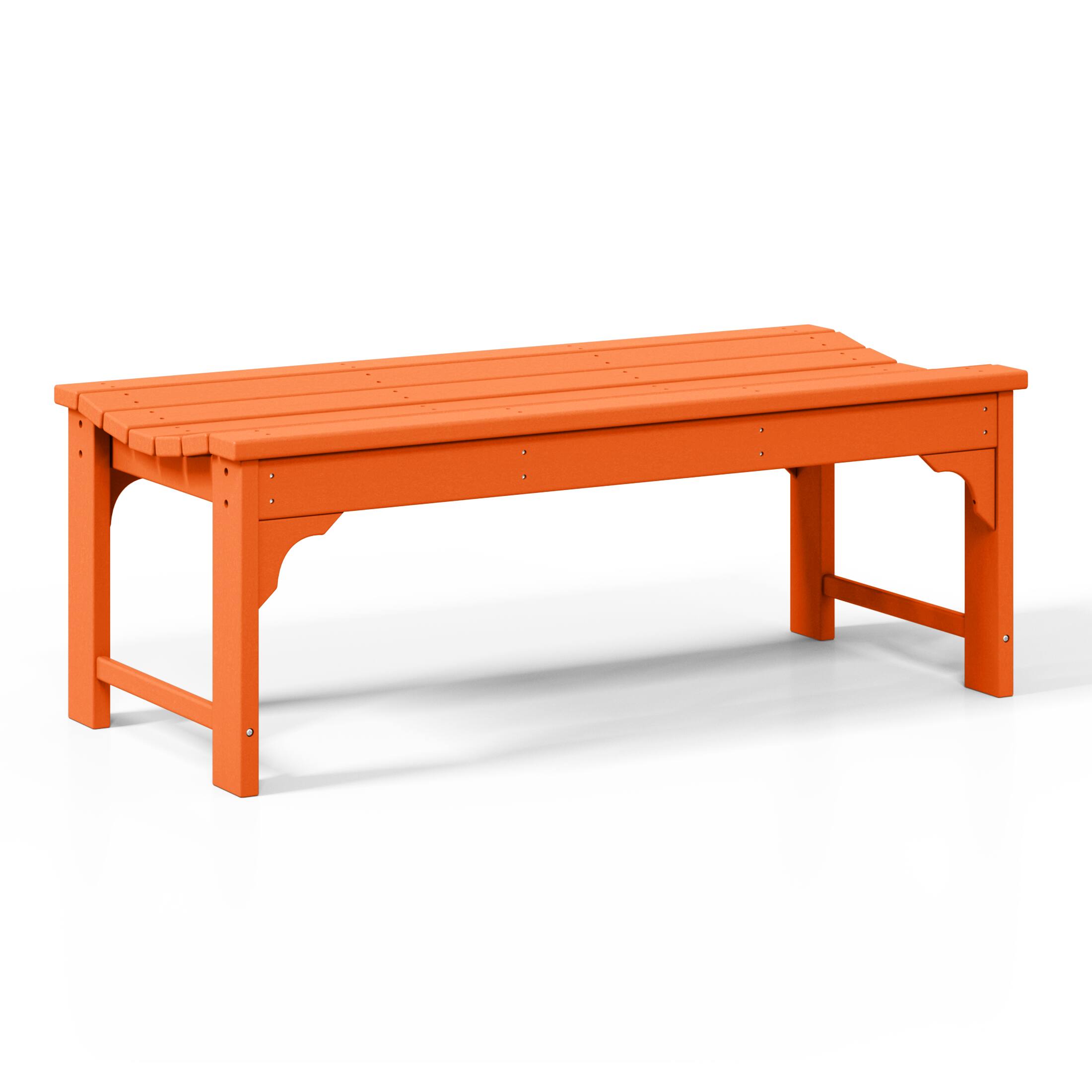 Alt View 2. WestinTrends - WestinTrends Malibu 48" length backless Poly Wood Outdoor / Garden bench - Orange.