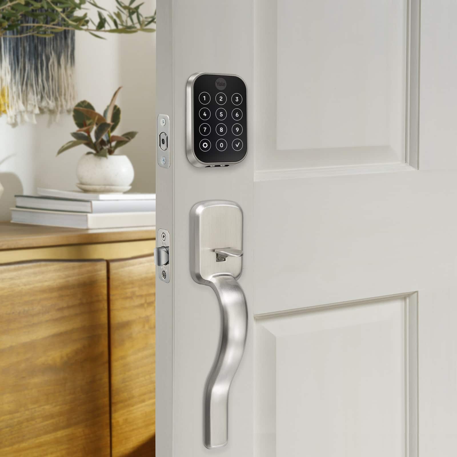 Alt View 19. Yale - Assure Lock 2 - Smart Lock Keyless Wi-Fi Deadbolt with APPLE HOME KEYS | Touchscreen Keypad Access - Satin Nickel.