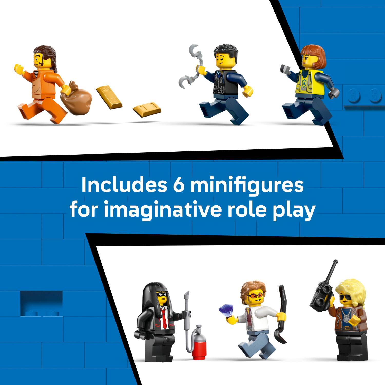 a LEGO 80 Includes 6 minifigures for imaginative role play