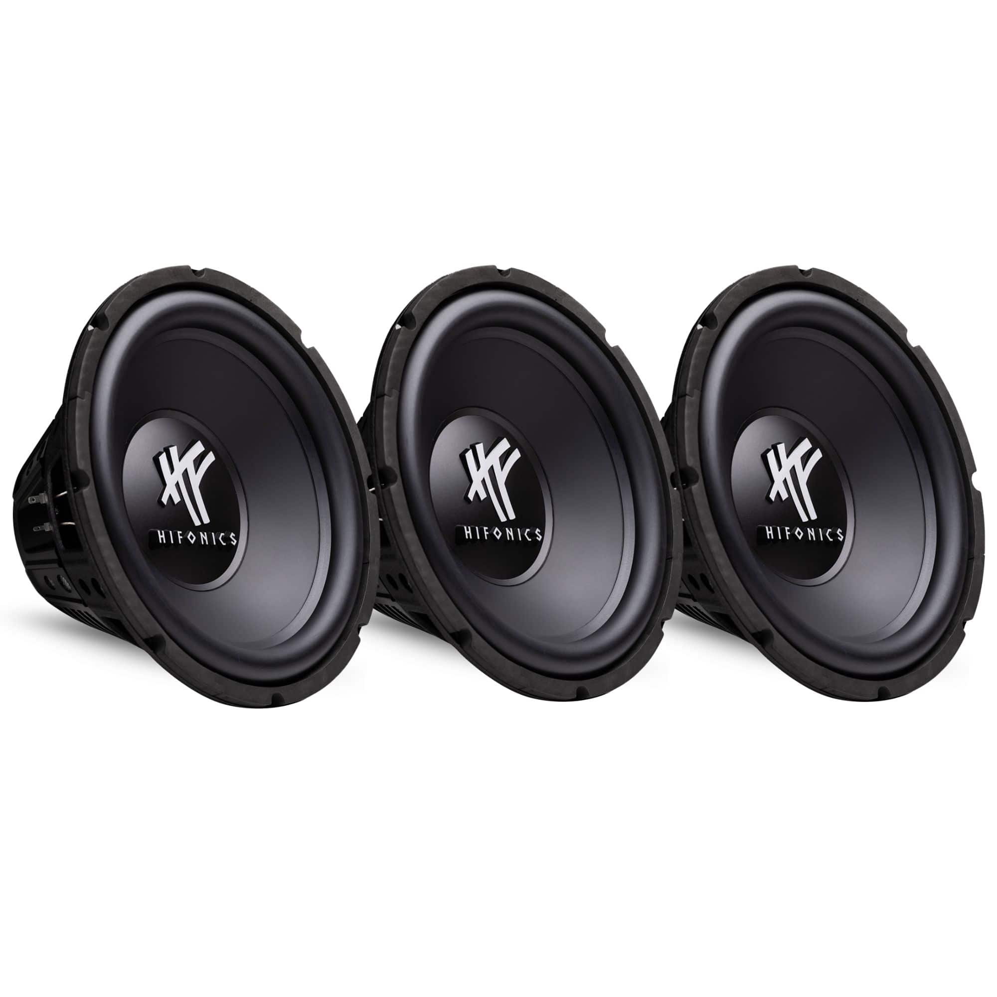 Hifonics - 12" 800 Watt 4 Ohm DVC Car Audio Subwoofer Power Bass Sub (3 Pack) - Black